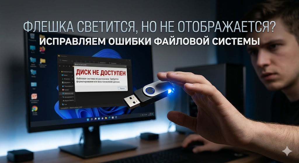 Компьютер не видит флешку, хотя она светится: простые способы исправить ошибки файловой системы