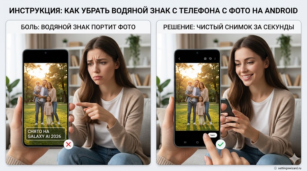 Как убрать водяной знак (название телефона) с уже сделанных фотографий на Android