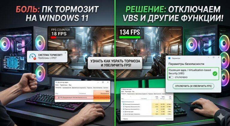 Windows 11 тормозит на мощном ПК: Отключаем «VBS» и другие функции, которые съедают FPS