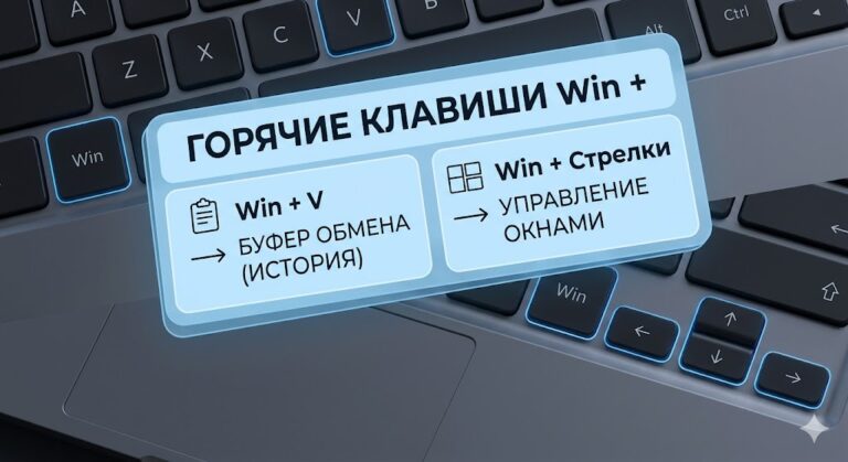 Горячие клавиши, которые экономят час в день: Малоизвестные сочетания Win + для управления окнами и буфером обмена