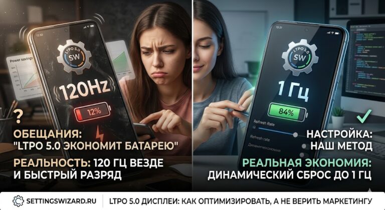 LTPO 5.0 дисплеи: Как настроить частоту обновления, чтобы реально экономить заряд, а не просто верить маркетингу LTPO 5.0 дисплеи: Как настроить частоту обновления, чтобы реально экономить заряд, а не просто верить маркетингу